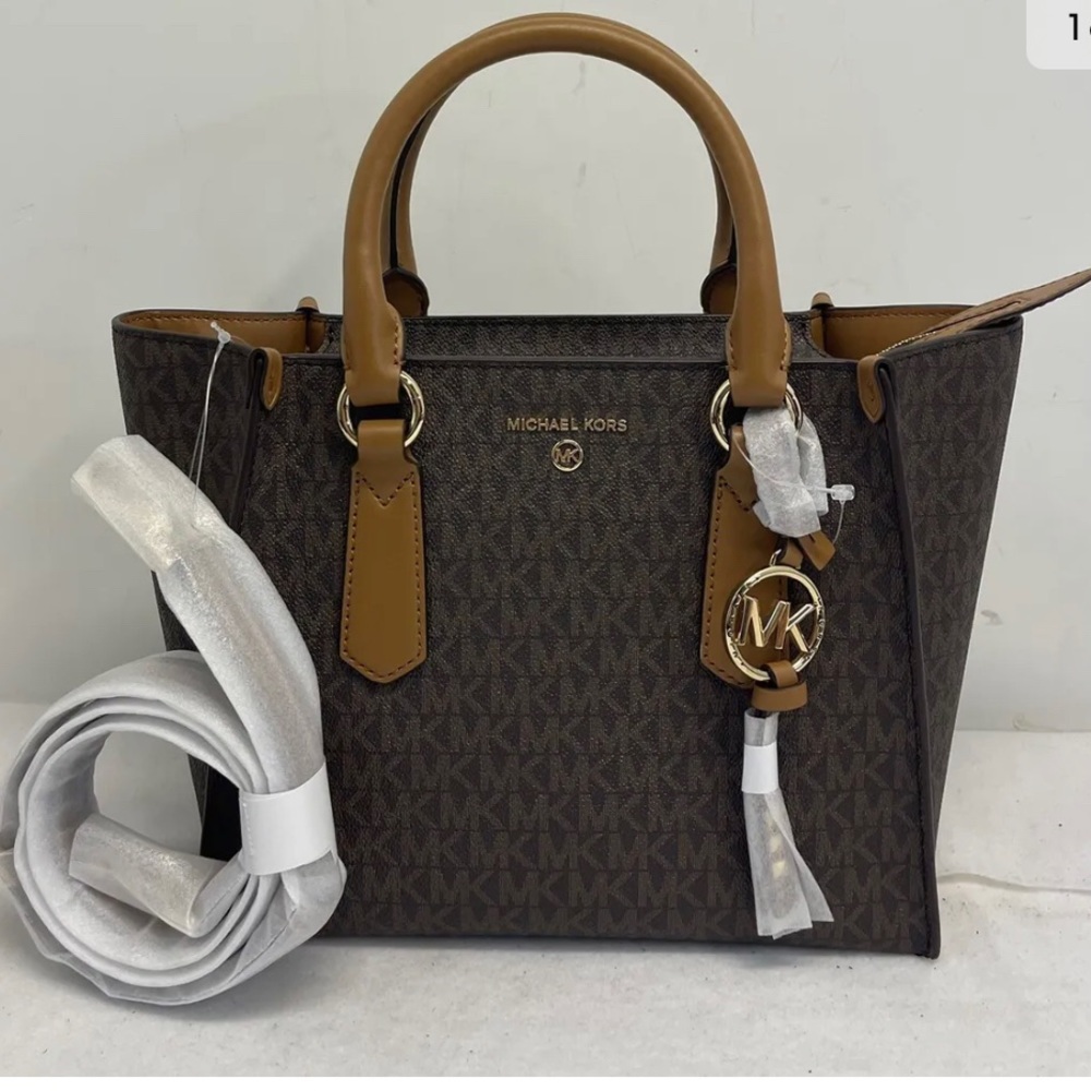 Michael Kors Kris Medium Satchel Shoulder Bag Brown/Acorn